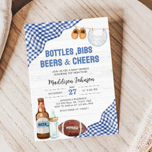 Blue Football Baby Shower Invitation