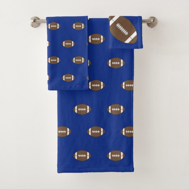 Blue Football Bath Towels Set Gift (Insitu)