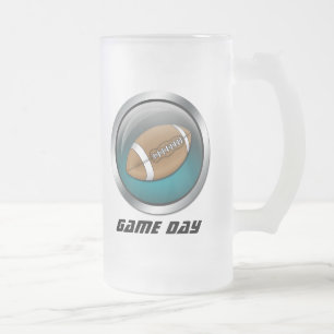 Blue : Football : Frosted Beer Stein