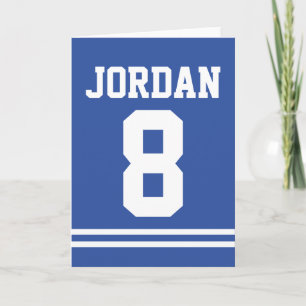Blue Football Jersey - Sports Theme Birthday Party Card