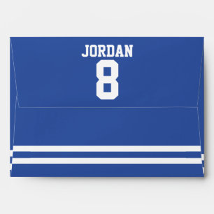 Blue Football Jersey - Sports Theme Birthday Party Envelopes