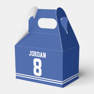 Blue Football Jersey - Sports Theme Birthday Party Favour Box