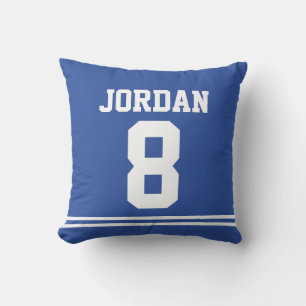 Blue Football Jersey with Number Cushion