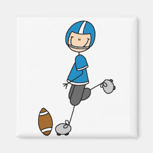 Blue Football Player Magnet