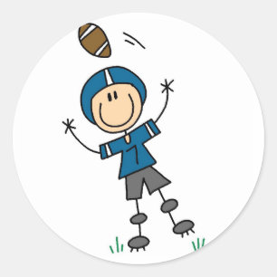 Blue Football Player Sticker