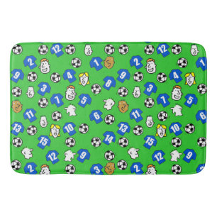 Blue football shirts bath mat