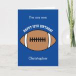 Blue Football Sport 12th Birthday Card<br><div class="desc">A blue personalised football 12th birthday card for son, grandson, nephew, etc. You can easily personalise the front of this sports birthday card with his age and name. The inside card message and back of the card can also be personalised for the birthday recipient. This football birthday card for him...</div>