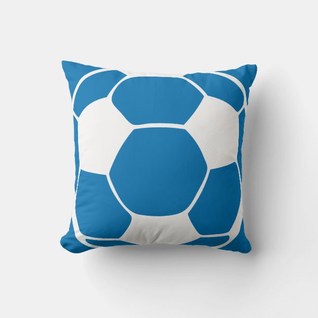 Blue Football  throw pillow (Front)