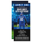 Blue Football Ticket Birthday Invitation