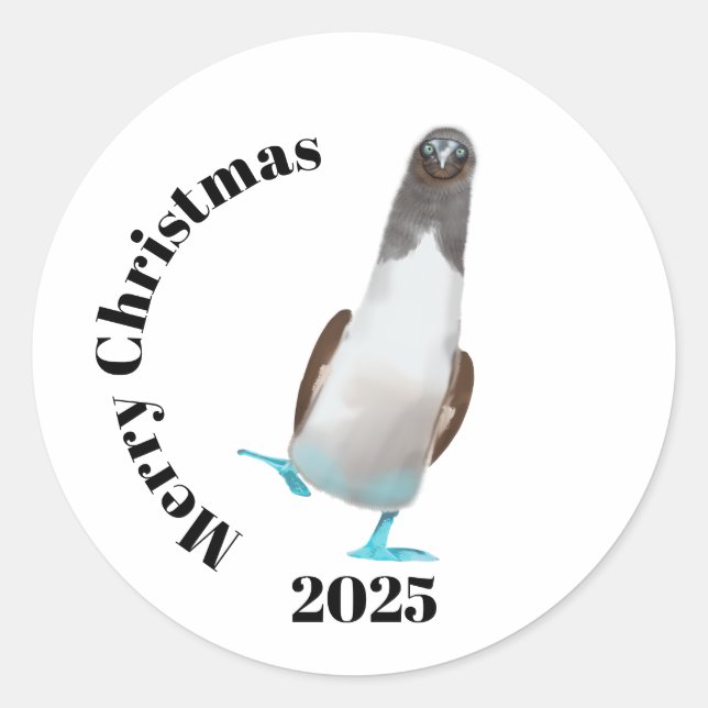 Blue-footed biddy classic round sticker (Front)