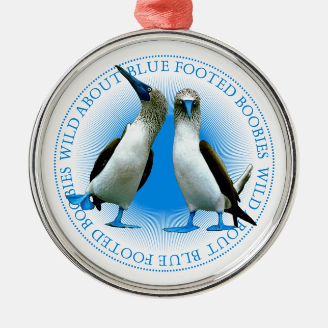 Blue Footed Boobies Of The Galapagos Islands Metal Tree Decoration (Front)