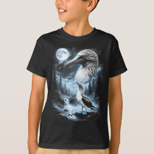Blue Footed Y Bird Howling At Moon 90s Retro T-Shirt