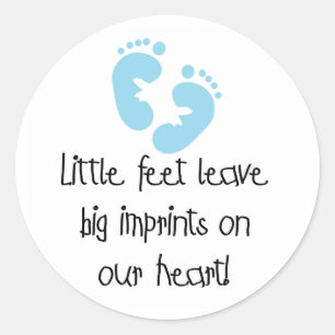 Blue Footprints Classic Round Sticker