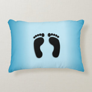 Blue Footprints Decorative Cushion