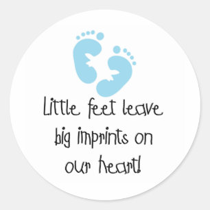 Blue Footprints Little Feet Big Imprints Classic Round Sticker