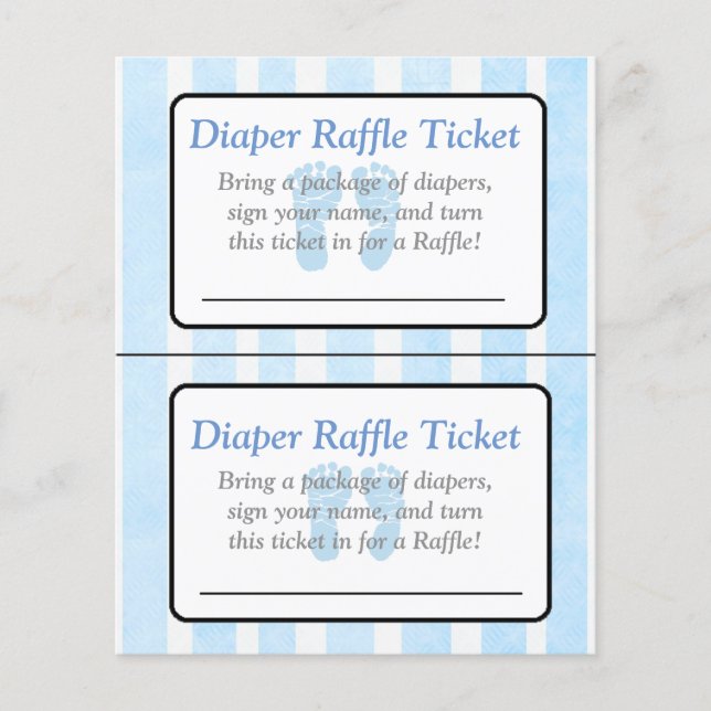 Blue Footprints Themed baby shower games (Front)