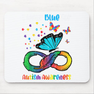 Blue For Autism Awareness Infinity Butterfly Women Mouse Mat