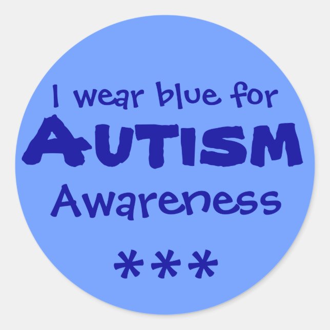Blue for Autism Classic Round Sticker (Front)