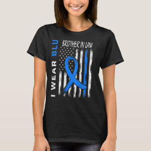 Blue For Brother In Law Diabetes Awareness Flag Ba T-Shirt