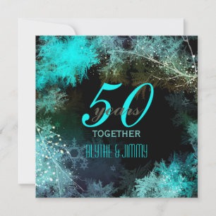 Blue Forest 50th Wedding Anniversary Invitation