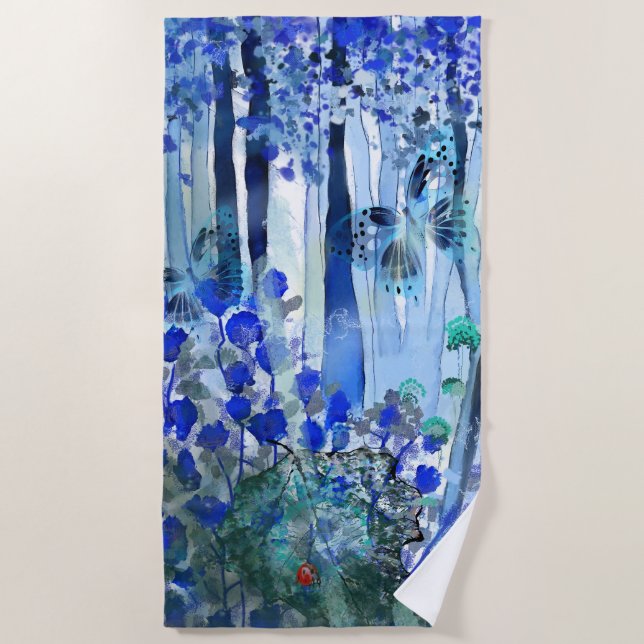 Blue Forest Beach Towel (Front)