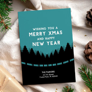 Blue forest Christmas Card