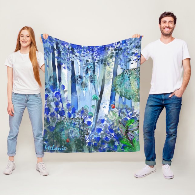 Blue Forest Fleece Blanket (In Situ)