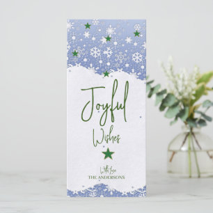 Blue/forest green Joyful Wish   Christmas Flat Car
