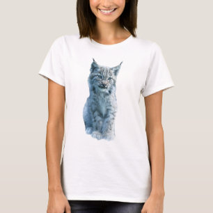 Blue Forest Lynx Kitten Illustration Women T-Shirt