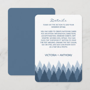 Blue Forest Range Woodland Wedding Detail Enclosure Card