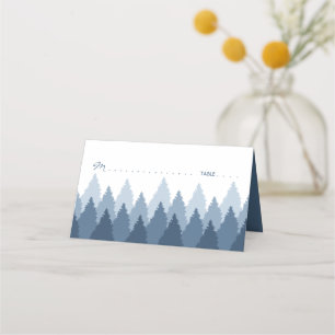 Blue Forest Range Woodland Wedding Place Card