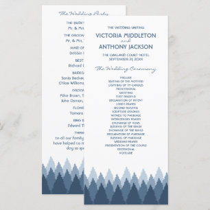 Blue Forest Range Woodland Wedding Programme