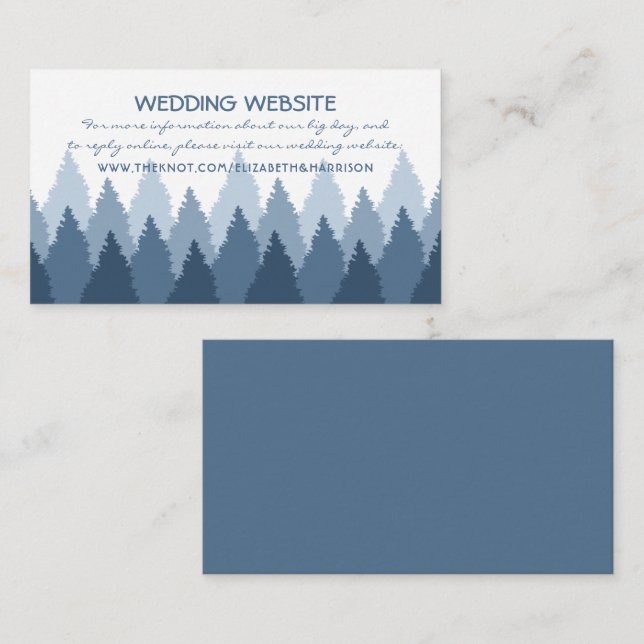 Blue Forest Range Woodland Wedding Website Enclosure Card (Front/Back)