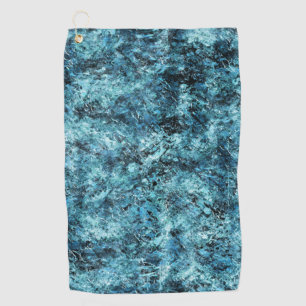 Blue forest under snow or broken glass style golf towel