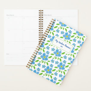 Blue Forget-Me-Knot Floral Personalised Garden Planner