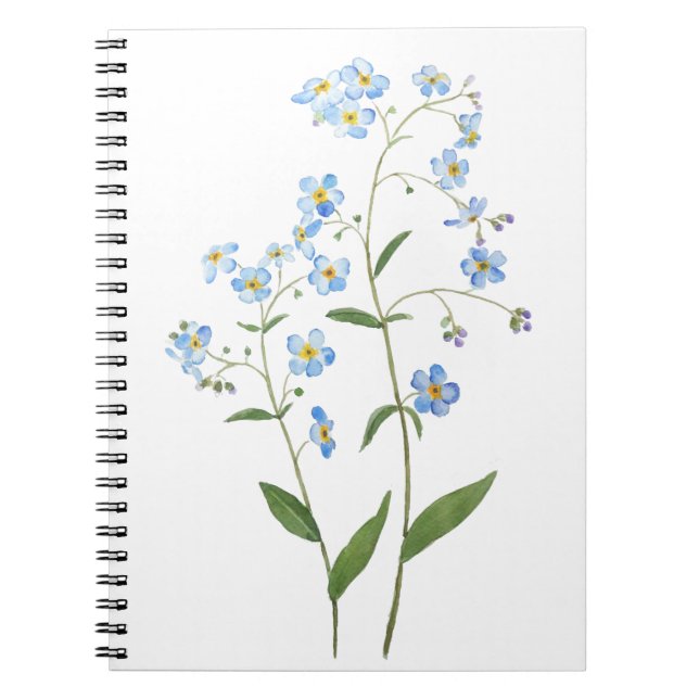 blue forget me not flowers 2021 watercolor notebook (Front)
