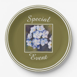 Blue Forget-me-not Flowers Paper Plate