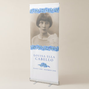 Blue forget-me-not flowers photo template retractable banner