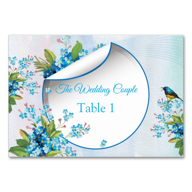 Blue Forget-me-not, flowers Table Number (Front)