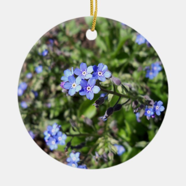 Blue Forget Me Not Ornament (Front)