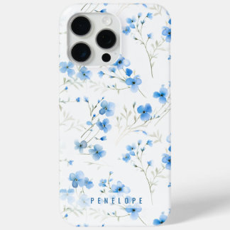Blue Forget me not  personalised iPhone case  