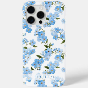 Blue Forget me not  personalised iPhone case  