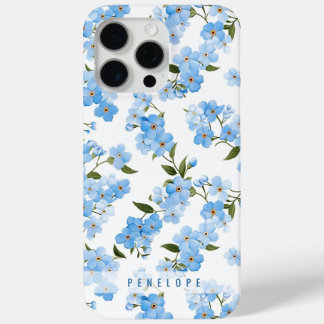 Blue Forget me not  personalised iPhone case  