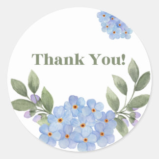 Blue Forget Me Not Thank You Sticker