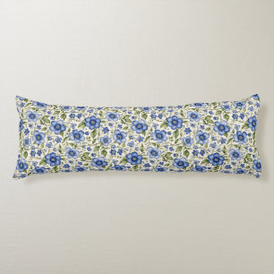 Blue Forget-Me-Nots Floral Fleece  Body Cushion