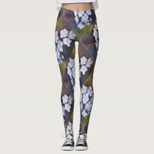 BLUE FORGET ME NOTS FLORAL LEGGINGS