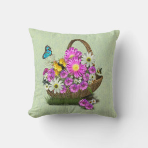 Blue forget-me-not's on a soft pink-blue cushion