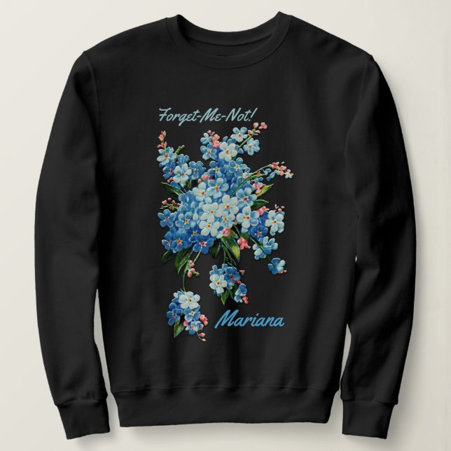 Blue Forget-Me-Nots - Personalised Sweatshirt (Design Front)
