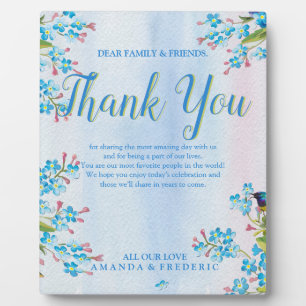 Blue forget-me-nots thank You Plaque