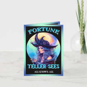 Blue Fortune Teller _ Halloween Thank You Card